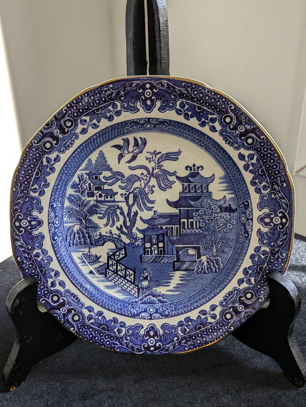 Vintage Burleigh Ware Blue Willow Bread Plate Made In England
